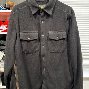 Aime Leon Dore Black Button-Up Fleece Overshirt